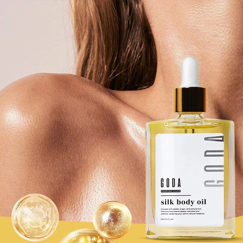GODA Silk Body Oil Crafted for Mature Skin Promotes Renewal Brightens Tightens Reduces Blemishes Balances Water Oil Skincare