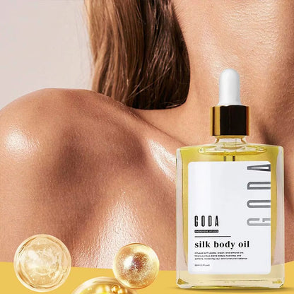 GODA Silk Body Oil Crafted for Mature Skin Promotes Renewal Brightens Tightens Reduces Blemishes Balances Water Oil Skincare