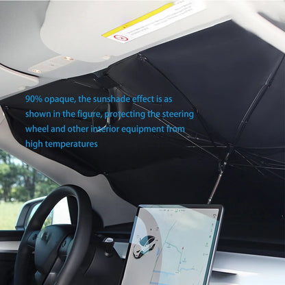 Car Sunshade Car Sunshade Retractable Sunscreen Heat Insulation Front Windshield Parasol