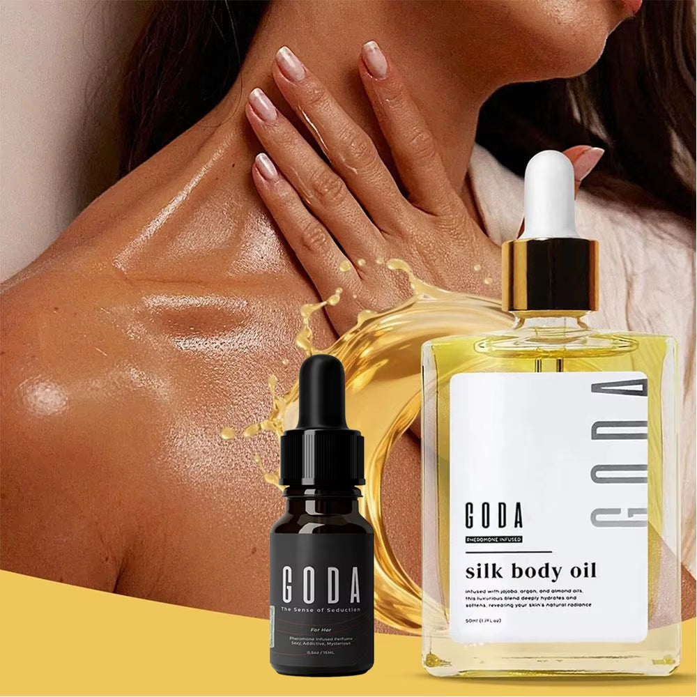 GODA Silk Body Oil Crafted for Mature Skin Promotes Renewal Brightens Tightens Reduces Blemishes Balances Water Oil Skincare