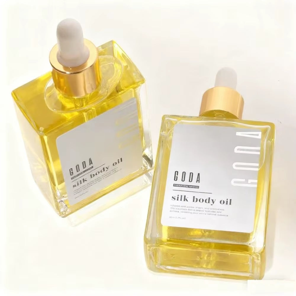GODA Silk Body Oil Crafted for Mature Skin Promotes Renewal Brightens Tightens Reduces Blemishes Balances Water Oil Skincare